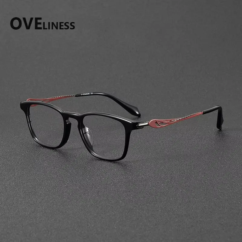 Acetate titanium Eyeglasses Frame New Square Brand Design Glasses frame Women Retro Vintage Eyewear Japanese Spectacles