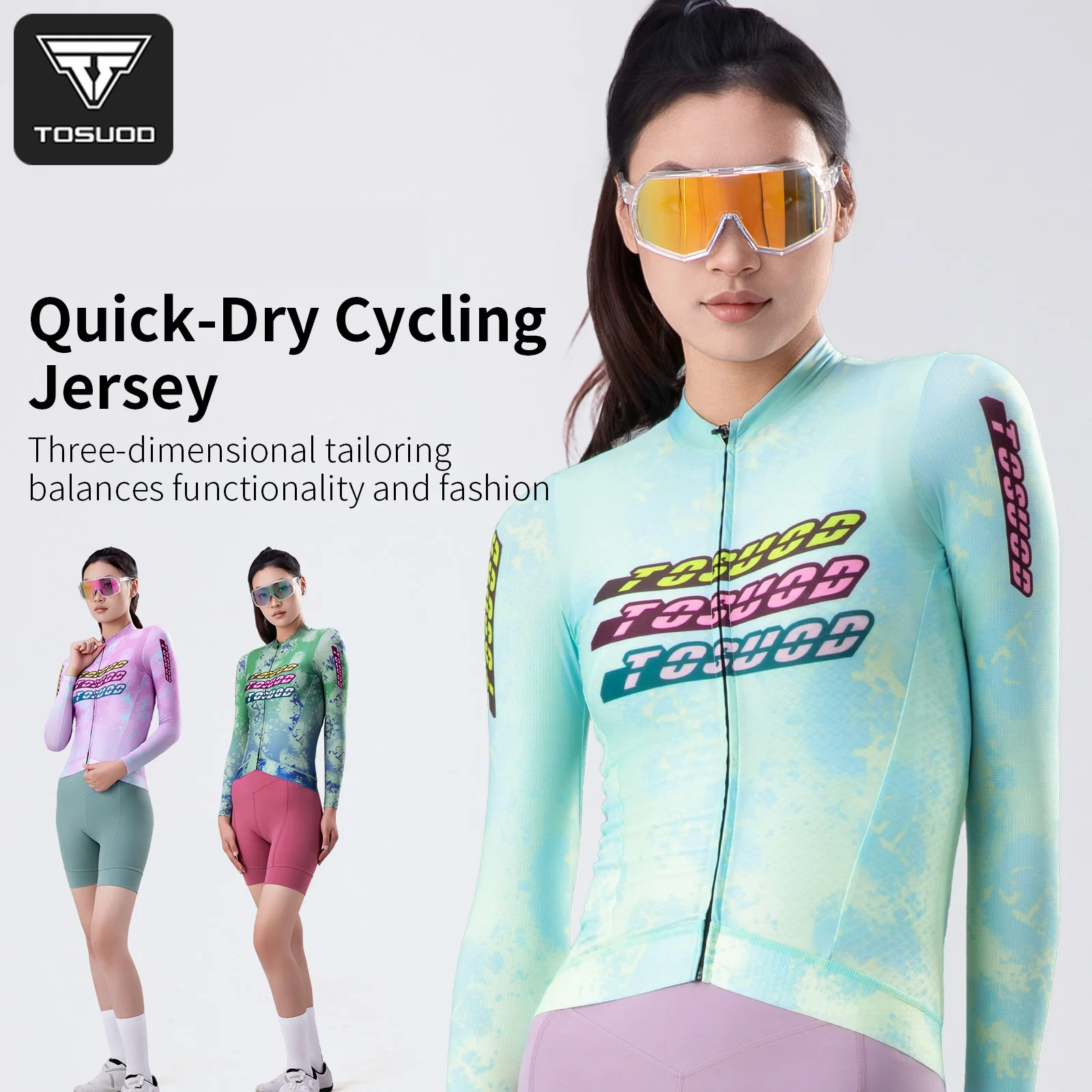 

TOSUOD Quick Drying Cycling Jersey Anti-Slip With Pockets Woman Cycling Coat Soft Breathable Sun Protection Bike Sports Clothes