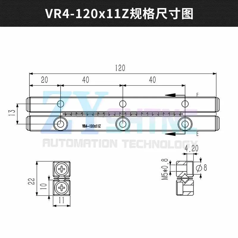 High precision New VR4-80-7Z VR4-120-11Z VR4-160-15Z Cross Roller Guide VR4-80/120/160 VR4 Precision Linear Motion