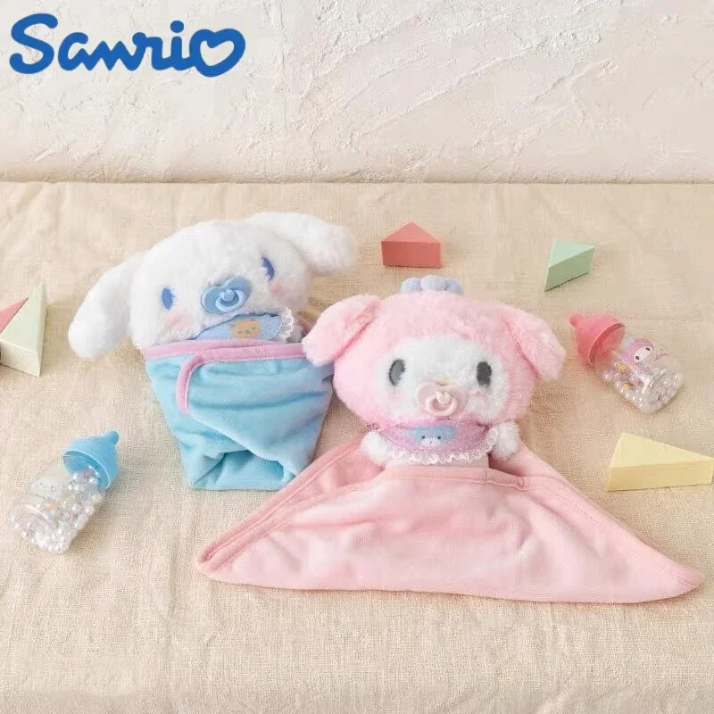 Sanrio Hello Kitty Cinnamoroll Melody Baby Dress Up Suit Baby Pacifier Bottle Plush Girl Cutebirthday Doll Set Birthday Gift Toy