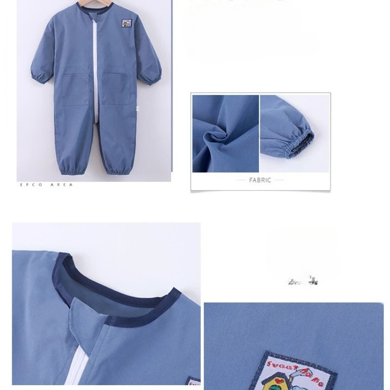 Mess-Proof Baby Coverall Rompers – Waterproof Long Sleeve Crawling Suit, Must-Have Full-Body Bib for Toddlers 6