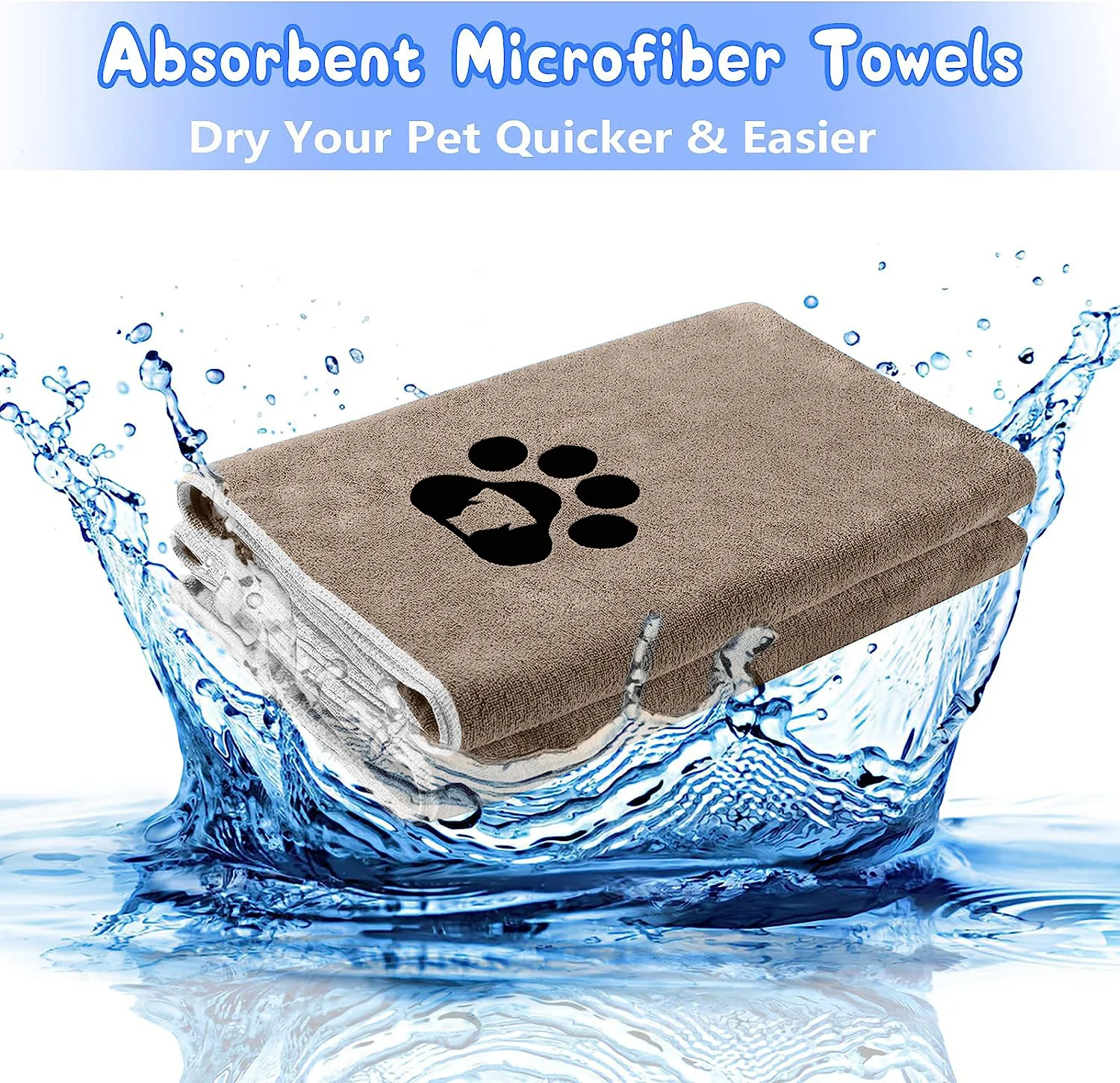 Pet Towel Microfiber Super Fast Dry High Absorbent Cleaning Towel for Dogs Cat Bathrobe Grooming Supplies