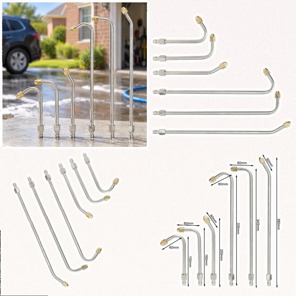 1set Pressure Washer Kit Extension Wand With 90 Degree Angle 1/4