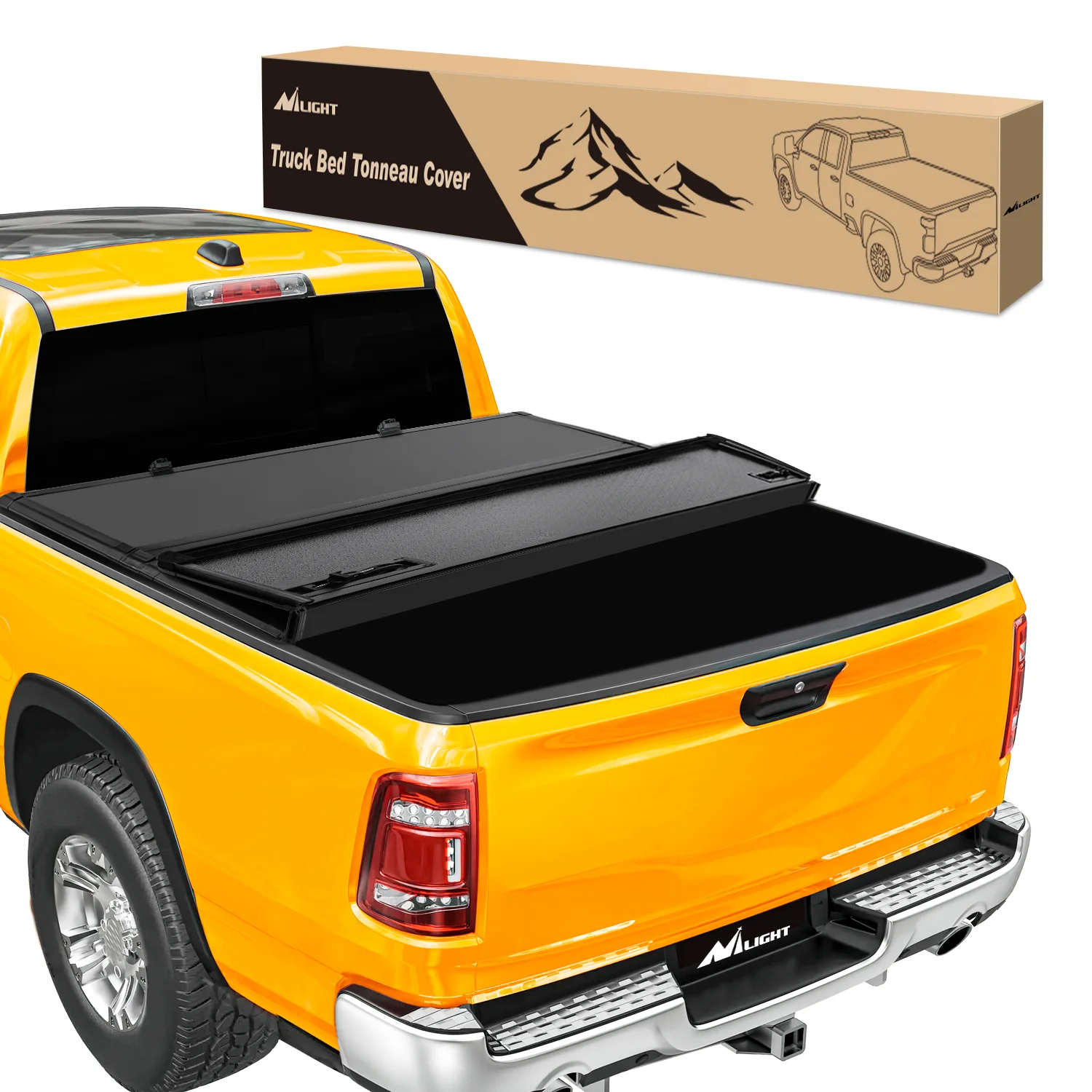 

Nilight Truck Bed Tonneau Cover Hard Tri-fold Compatible with 2009-2025 Dodge Ram 1500 2020-2026, All-Weather Low Profile Cargo Protection-5.7ft
