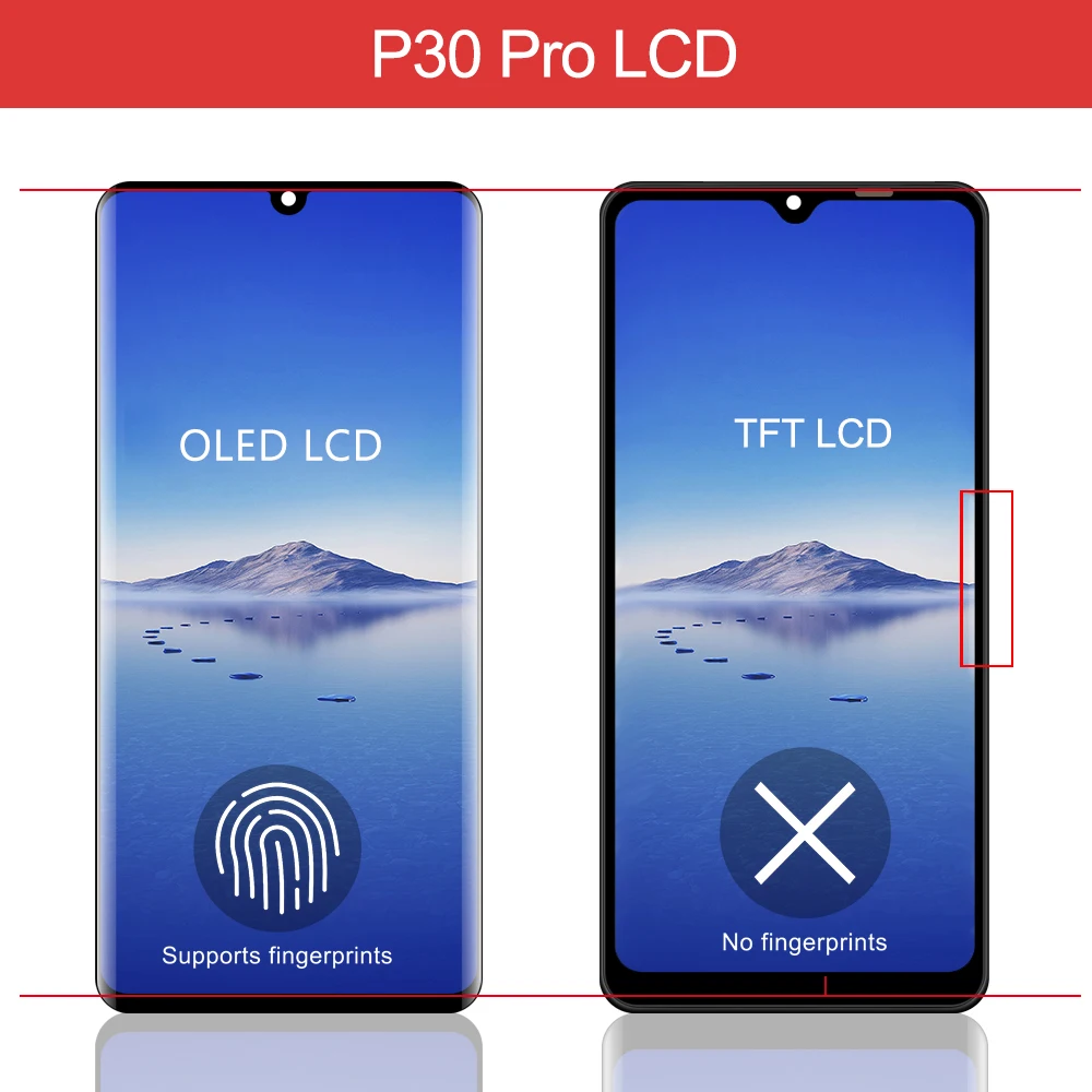 For Huawei P30 Pro OLED/TFT Screen LCD Display Digital Touch with Fingerprint Replacement Part For VOG-L29 VOG-L09 Models
