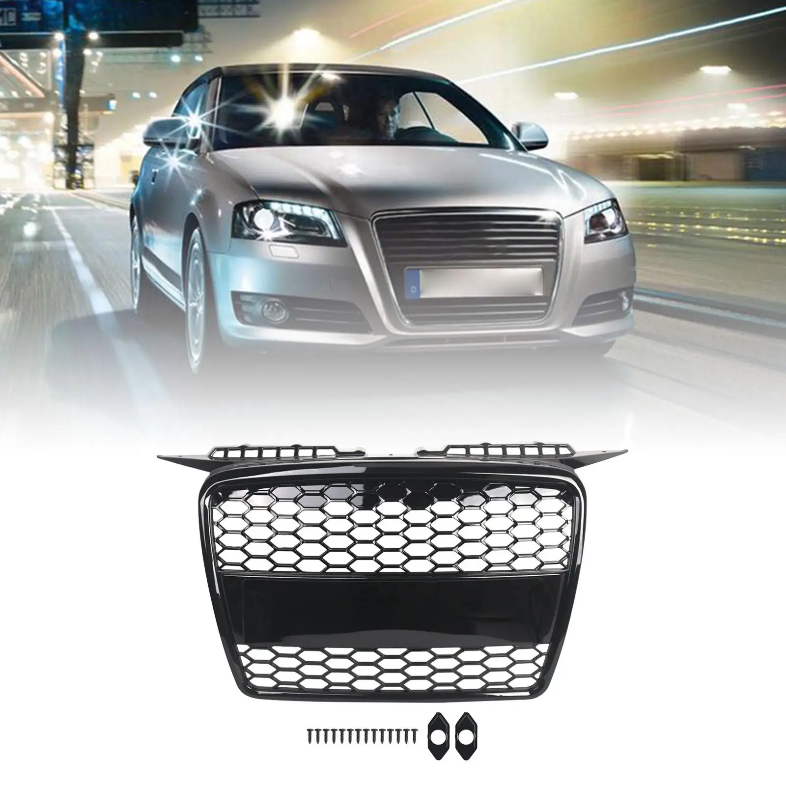 

Grille Trim 8P4853651A Simple Installation Black Spare Parts Grille Grill Shell Molding Trim Accessories for Audi 2004-2008