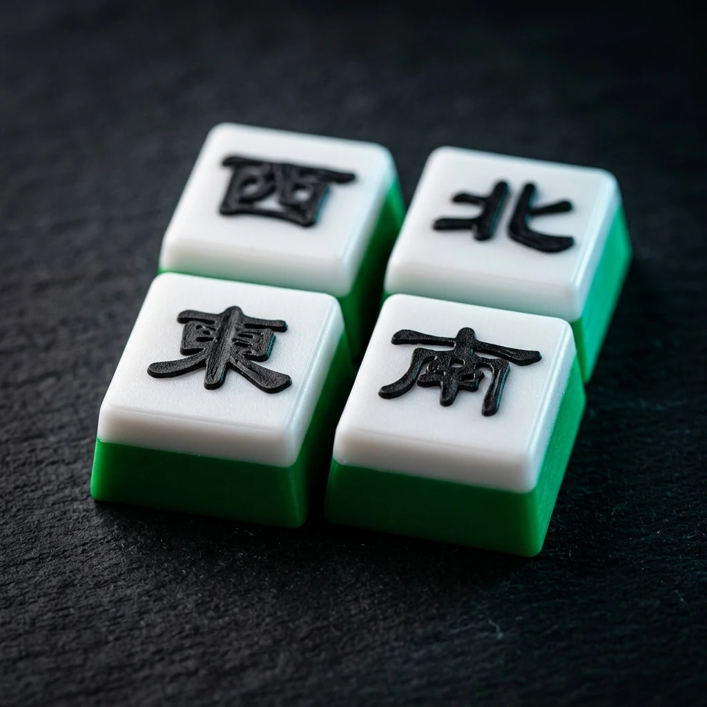 Chinese Mahjong Artisan Keycap Novelty Red Dragon Green Wealth Cap for Cherry MX Switch Mechanical Gaming Keyboard Gifts