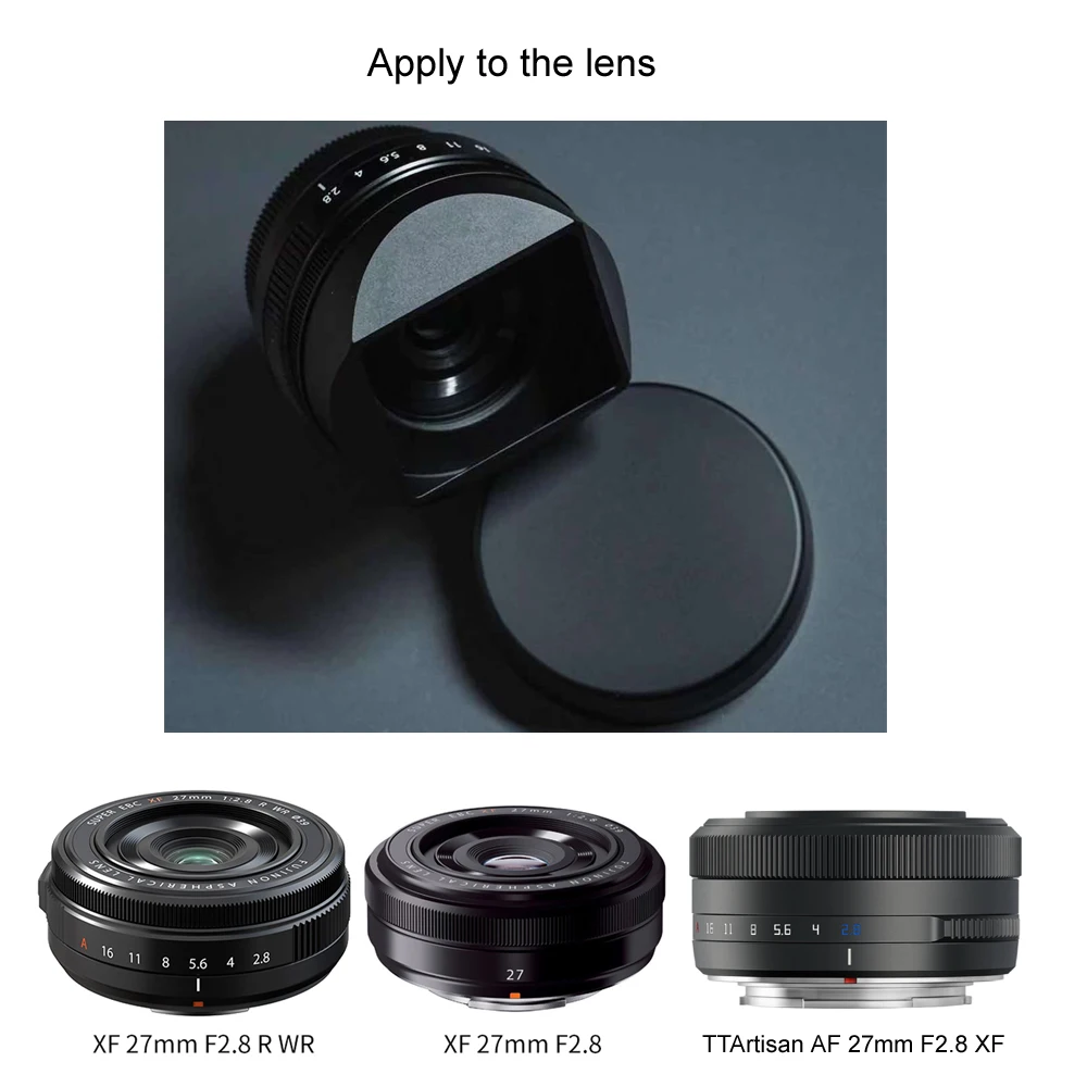 XF 27mm F2.8 R WR Second Generation Lens Square Hood for XE4 XH2 XT4 XS10 XT5 x-pro1 TTArtisan Camera Lens Cover Protector Hold