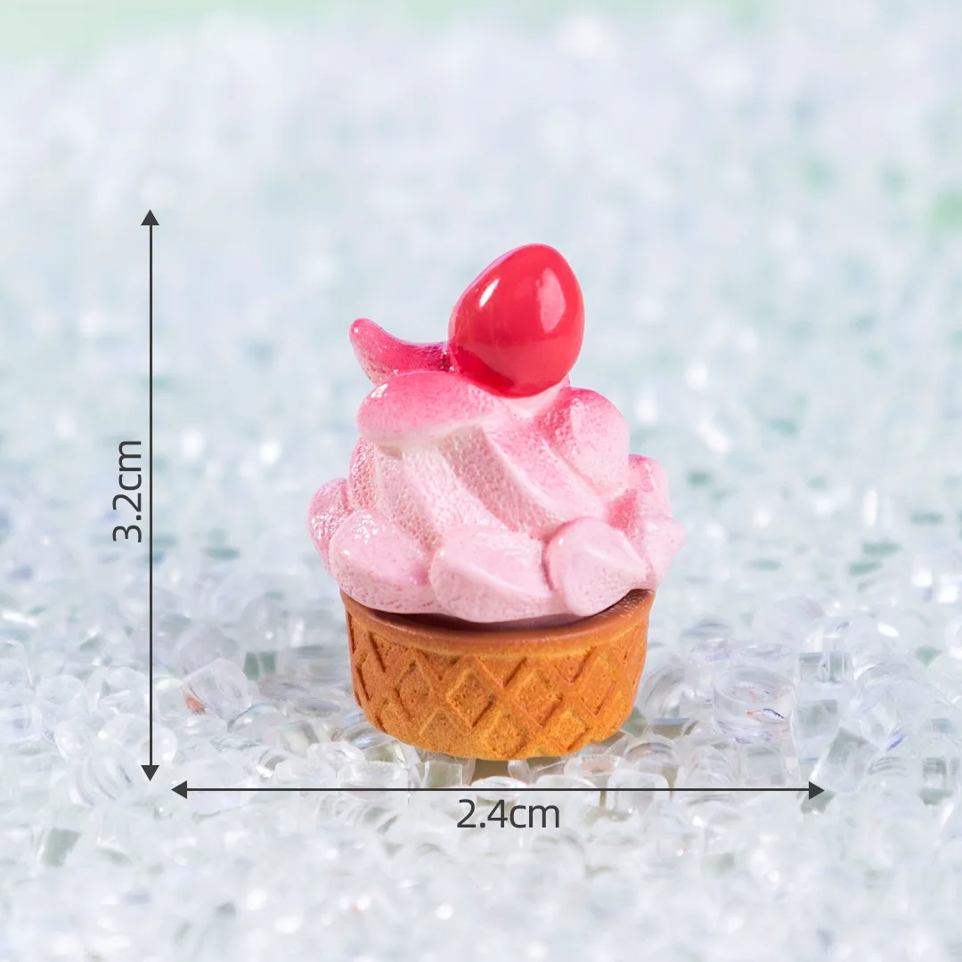 6 Pcs Fruit Ice Cream Ornaments Faux Waffle Cone Sandwich Desserts Model Fake Balls Food for Photography Props