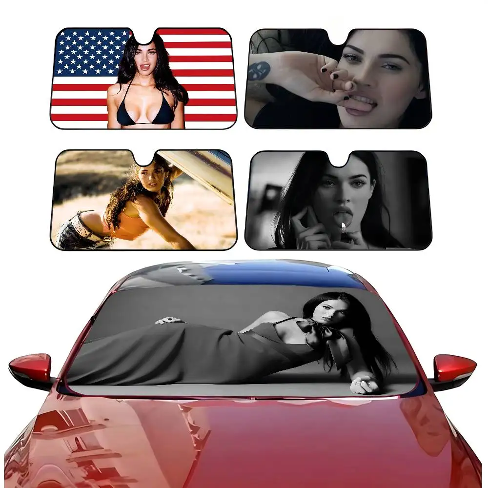 

Солнцезащитный экран для автомобиля Megan Fox Singers с подогревом, накидка на лобовое стекло, автомобильный чехол, солнцезащитный козырек, автомобильные чехлы
