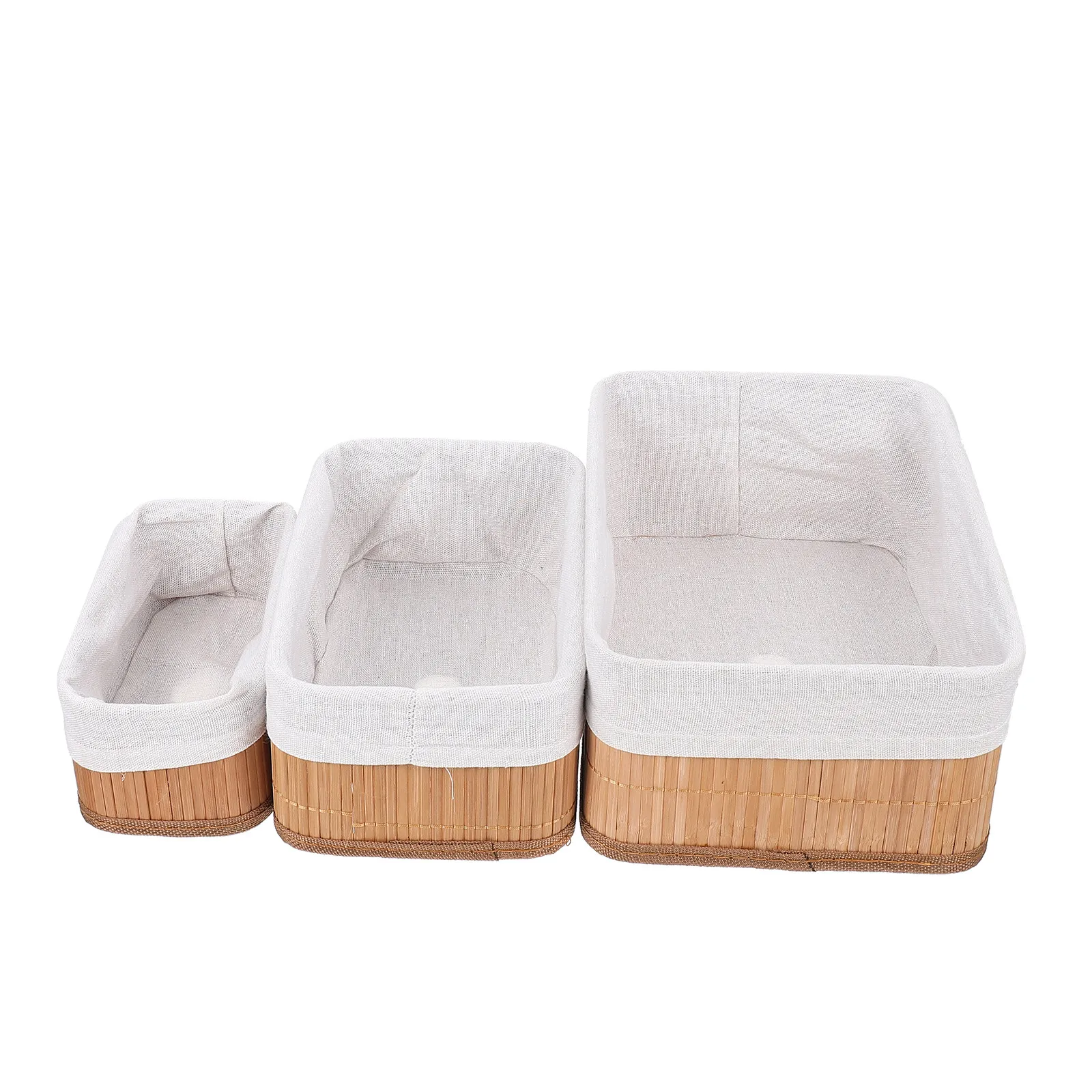 

3Pcs Woven Storage Basket Vintage Design Home Office Desk Organizer Table Storage Accessory Desk Basket