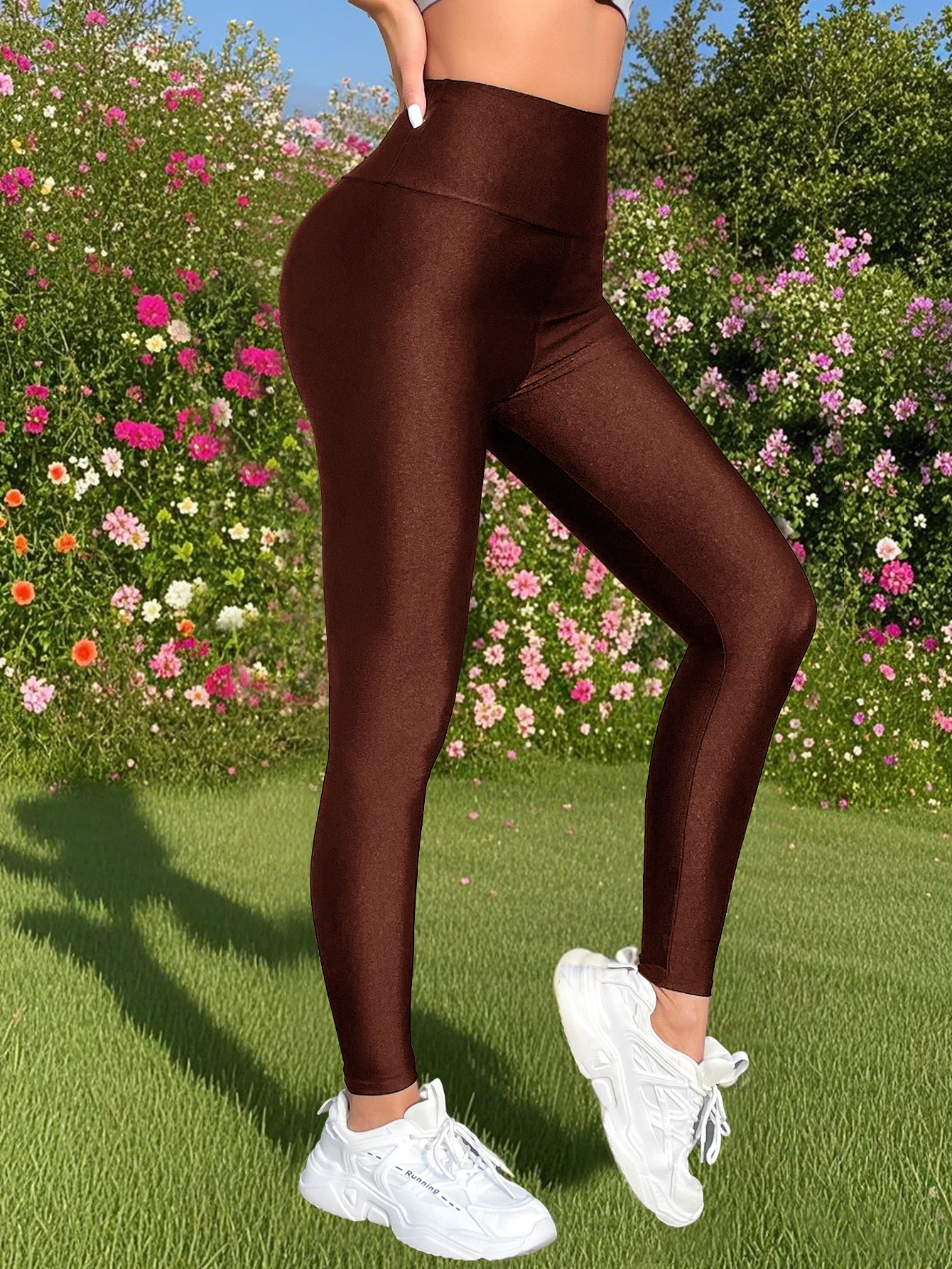 Spring And Summer New Dopamine Colored High Waisted Cropped Pants With High Elasticity Solid Color Tight Leggings For Women
