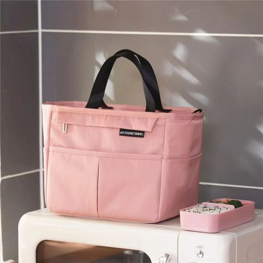 Hot-Selling Lunch Bag with Thickened Aluminum Foil, Portable Lunch Box Bag, Single-Shoulder Hand-Carry Picnic Cooler Bag, Fresh-Keeping and Cold-Keeping Ice Pack