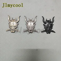 Japanese Samurai Ghost Warrior Prajna Car Auto Emblem Sticker Assassin 3D Metal Black Badge Metal Motorcycle Custom Styling