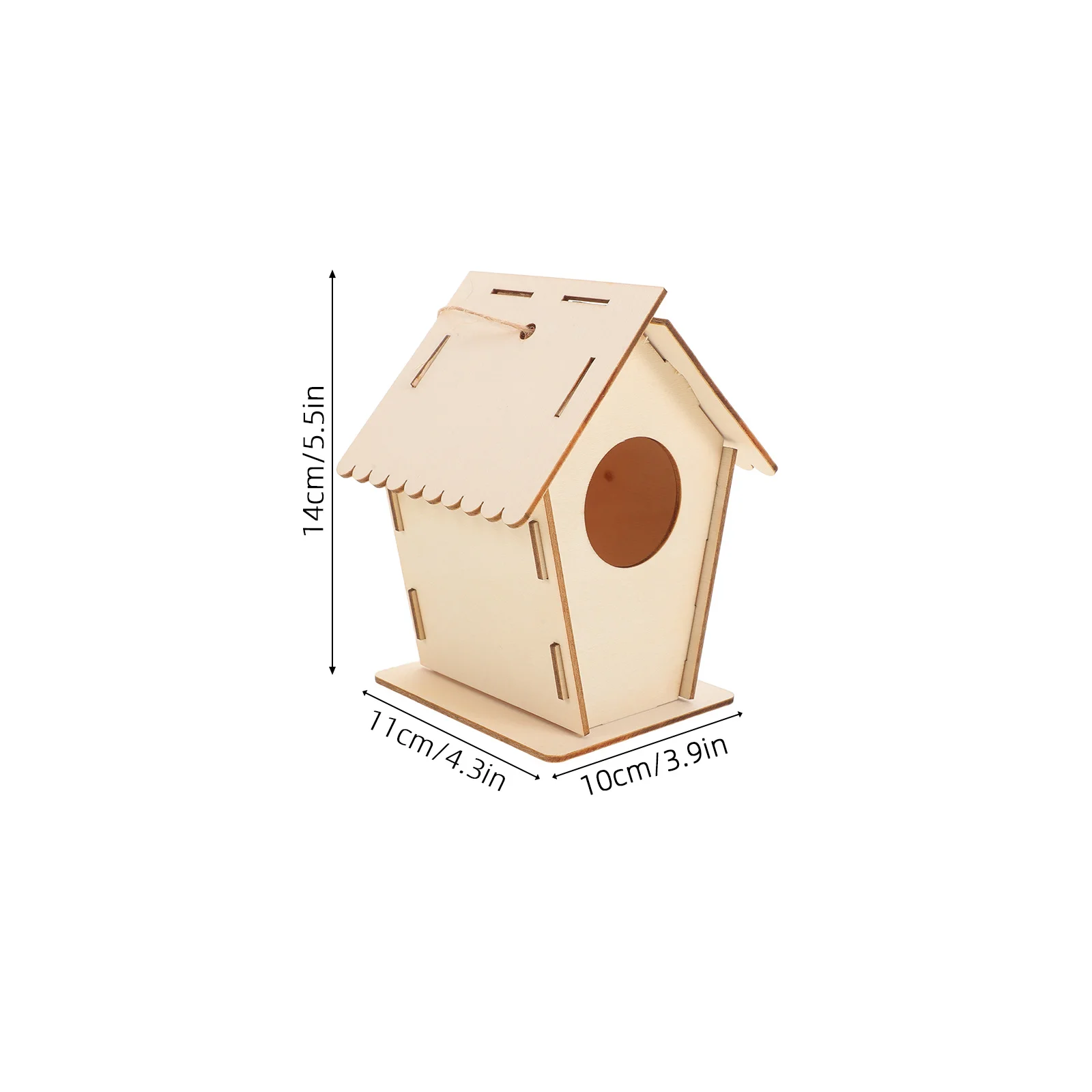 Kit de maison à oiseaux en bois pour enfants, 6 pièces, Mini maisons à oiseaux à peindre, artisanat inachevé avec ficelle suspendue, assemblage pré-percé
