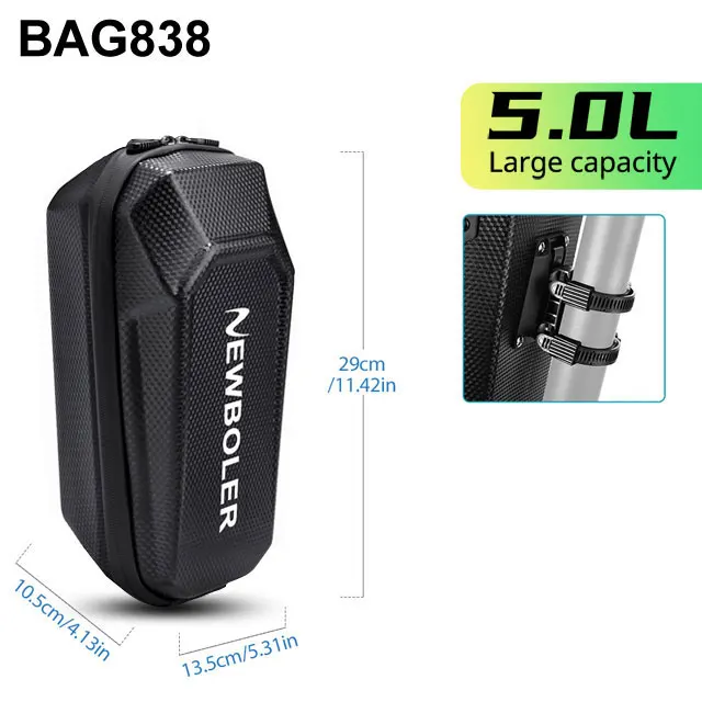 NEWBOLER Elektroroller-Fronttaschengriff mit USB-Anschluss, wasserdicht, Schnellverschluss, 3 l/5 l, EVA, große Kapazität, Universal-Roller