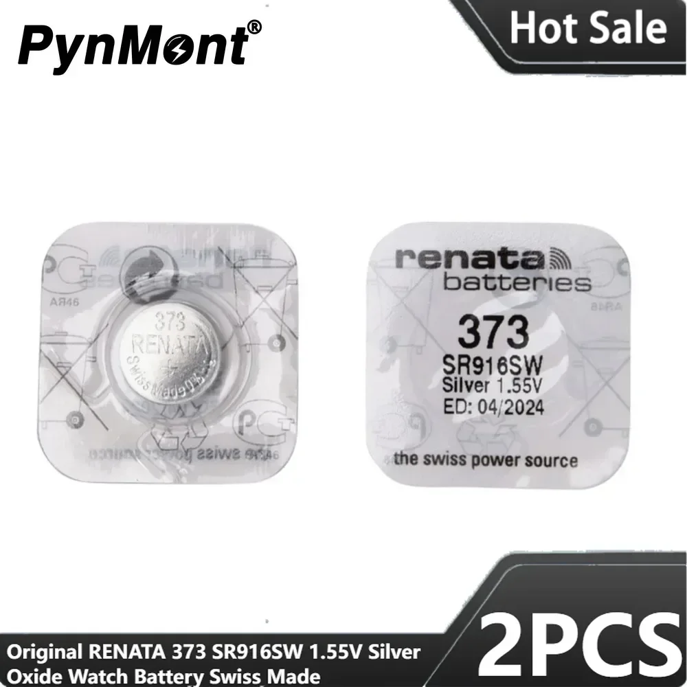 2 uds Original RENATA 373 SR916SW 1,55 V óxido de plata pilas para reloj de larga duración hechas en juguetes suizos calculadora botón pila de moneda