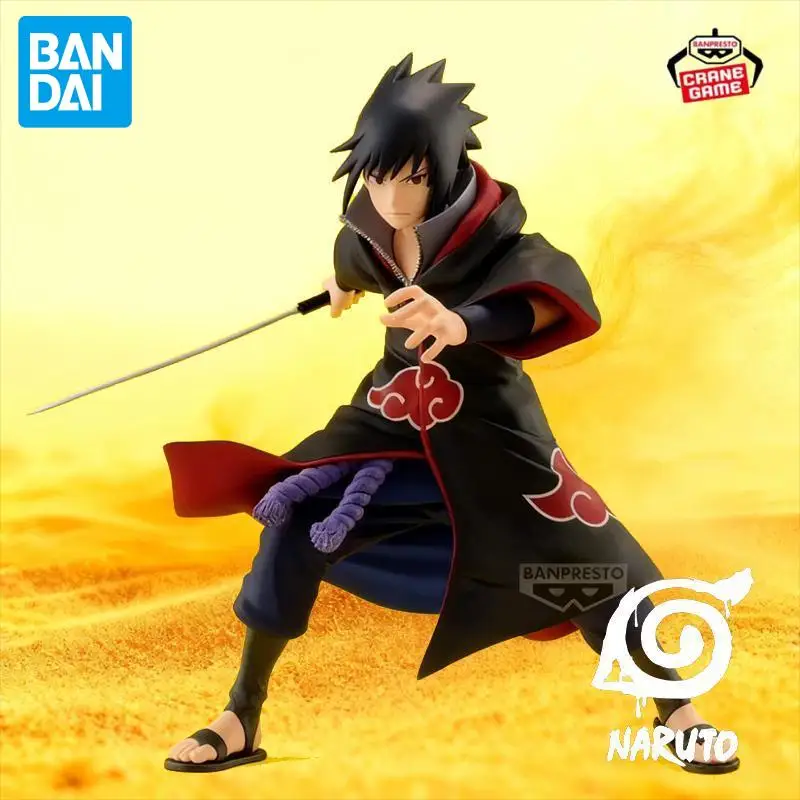 

В наличии Bandai, оригинальные новые фигурки Наруто Учиха Саске, аниме, экшн-модель, мультяшные куклы, настольные игрушки, ПВХ, праздничные подарки