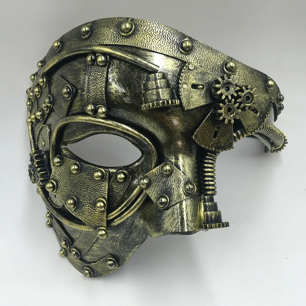 Steampunk  Phantom Masquerade Cosplay Mask Ball Half Face Men Punk Costume Halloween Party Costume Props