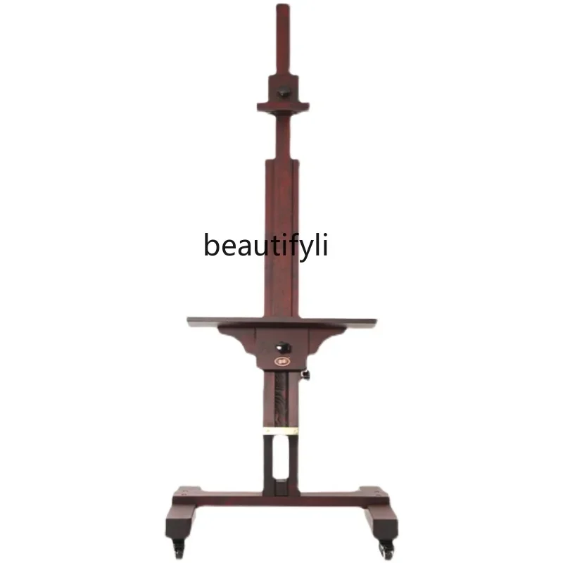 

High-End Wooden Oil Painting Easel Beech Display Stand Sketch Gouache Flat Rack Adjustable Flat Dual-Use Telescopic