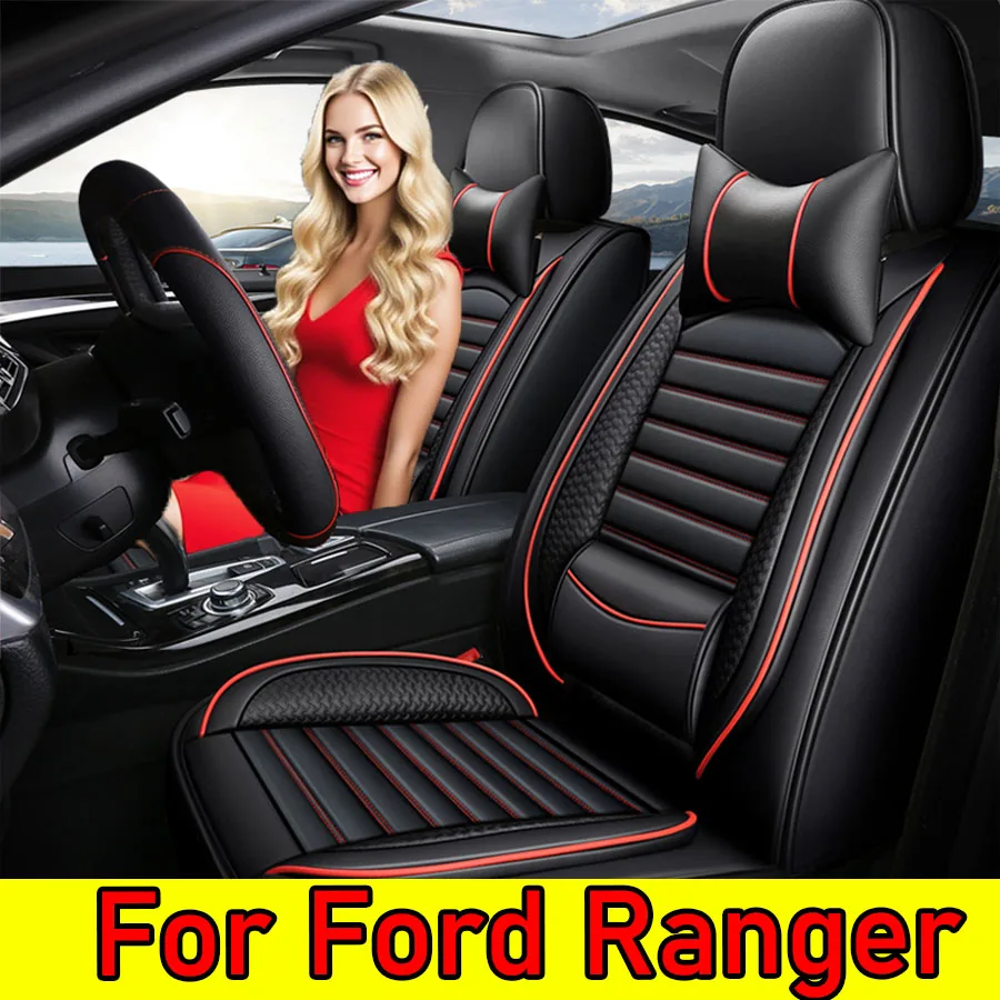 

Waterproof PU Leather Car Seat Protectors | Secure Fit for Most Cars, Waist Cushion Included for Support