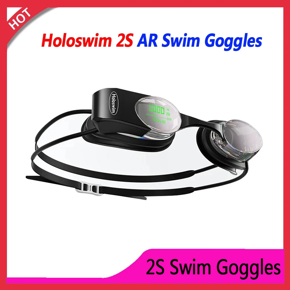 Holoswim 2S AR Smart Swim Goggles Anti-Fog Swimming Goggles Fitness Tracker OLED Shows Metrics Support Open Water Mode Glasses