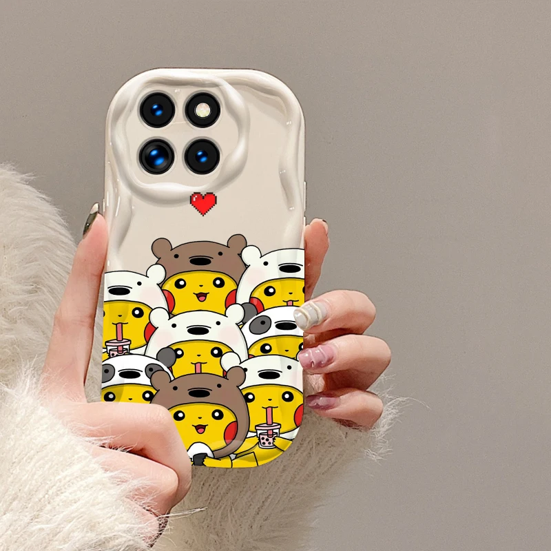 Bulbasaur Pikachu Pokémon For Xiaomi Mi 14 12 12T 11 Lite Poco M6 X6 X5 X4 X3 M3 F4 Pro GT NFC 5G Wave Oil Back Phone Case