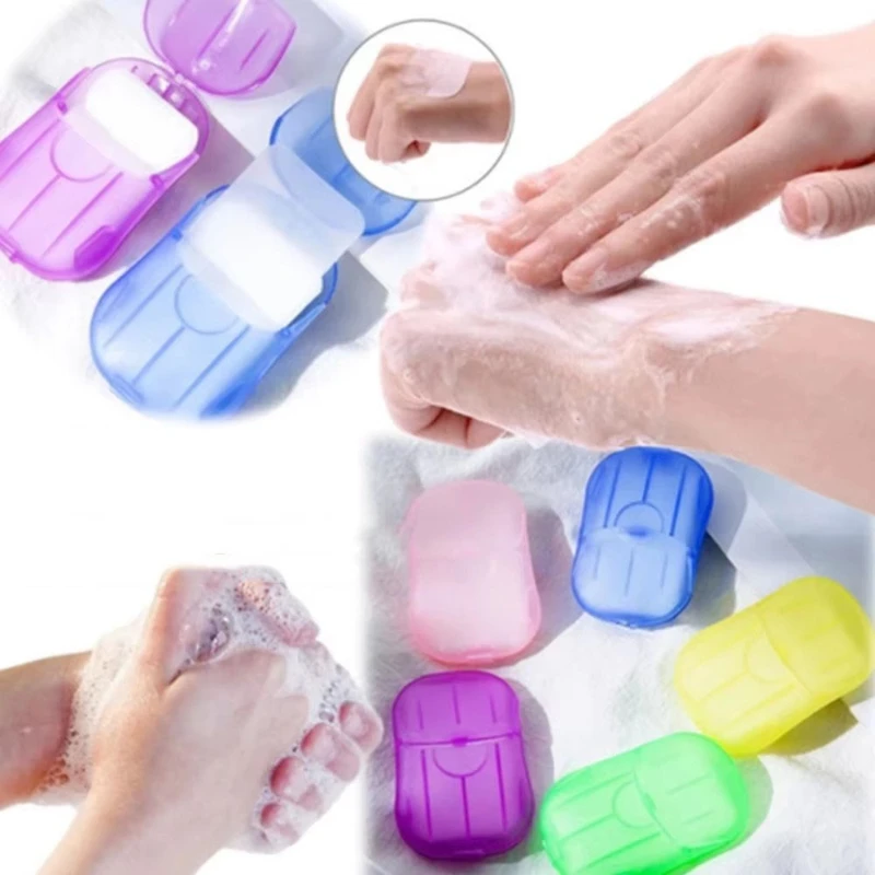 

1/2pcs(Box) Disposable Soap Paper Sheets Portable Disposable Travel Scented Bath Slice Sheet Foaming Paper Soap Confetti Slide