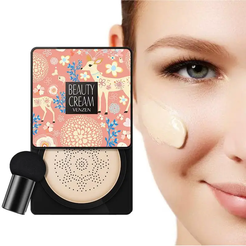 BB Air Cushion-Base de cabeza de hongo CC, corrector de crema blanqueadora, maquillaje cosmético impermeable, ilumina el tono de la cara