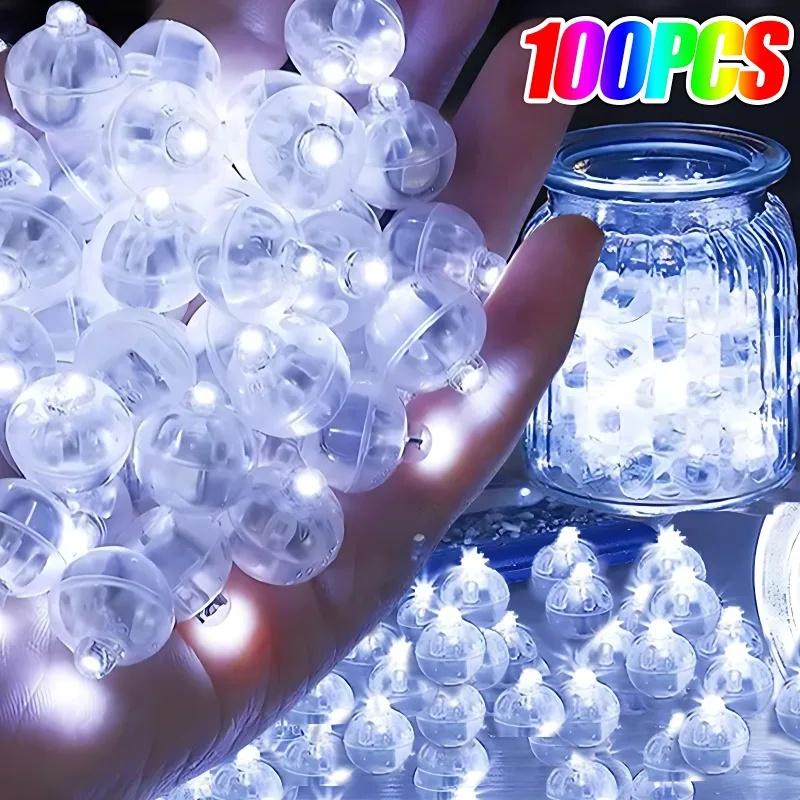 100/10pcs Colorful Glowing Small Ball Lamp LED Flash Round Balloon Lamp Mini Tumbler Ball Light for Xmas Wedding Party Decor