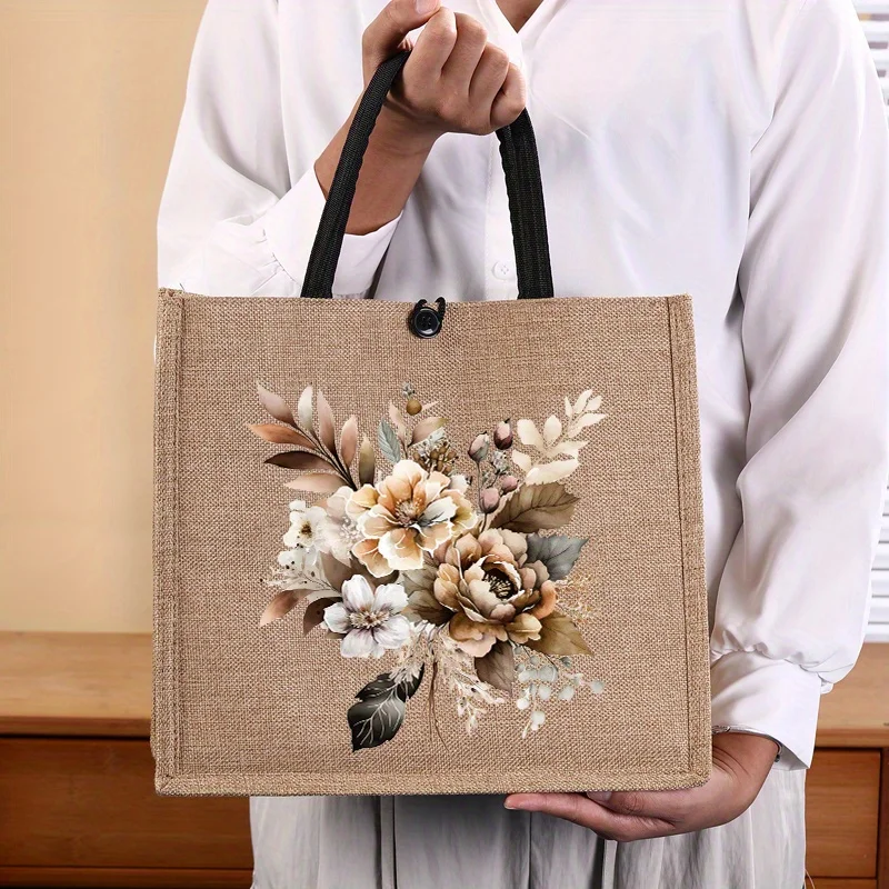 

Women's Multifunctional Handbag with Tote & Crossbody Features Fresh Vintage Flower Scene High-Quality Unisex Minimalist