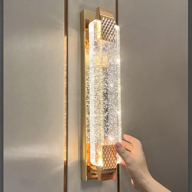 Bubble Crystal Design for TV Background Living Room Bedroom Bedside Decor Elegant Modern Luxury LED Indoor Lighting Wall Lamp
