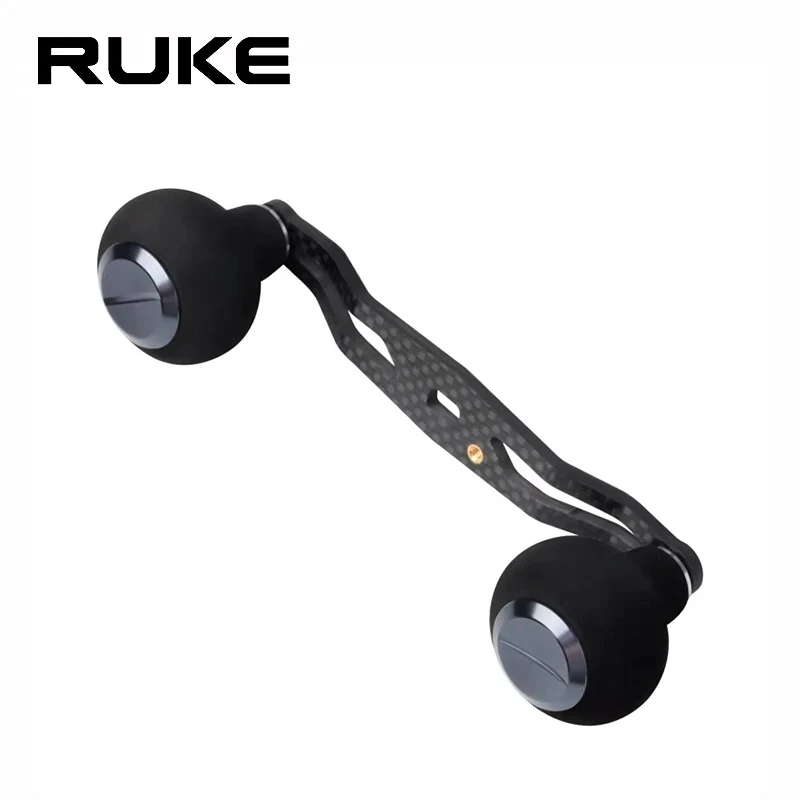 Ruke New Fishing Reel Handle Carbon Fiber Material With EVA Knobs Length 120/130mm For Baitcasting Hole Size 8*5/7*4mm Accessory