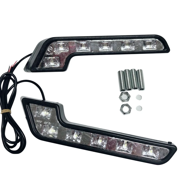 6X ไฟขับขี่ LED เดย์ไลท์ LED 12V, lampu Jalan เดย์ไลท์แต่งรถสำหรับรถยนต์กันน้ำได้สำหรับรถยนต์