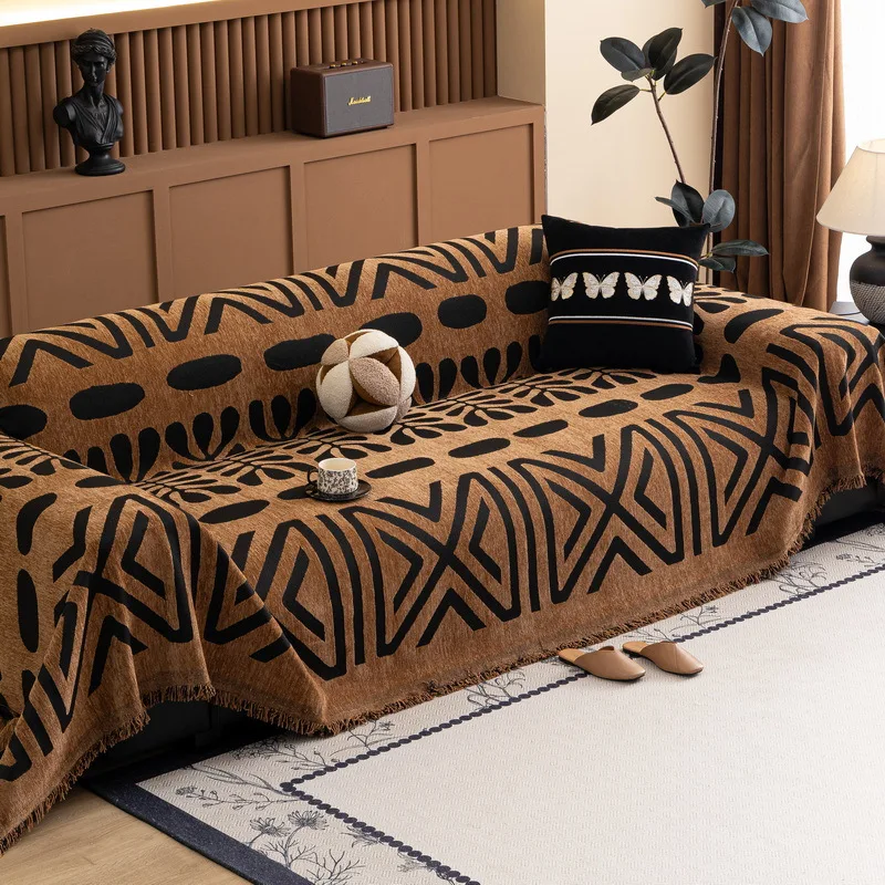 

Nordic Chenille Sofa Towel Anti-slip Sofa Throw Blanket with Tassels Couch Cover for Living Room Home 쇼파패드 Tapis De Canape