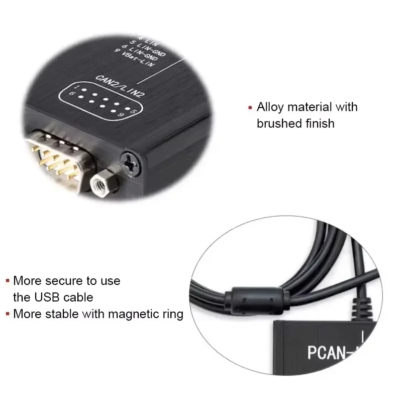 PCAN-USB Pro FD USB to CAN FD Adapter 2CH (IPEH-004061) - 8/12/16 Mbit/s High-Speed CAN/LIN Interface for PEAK-System