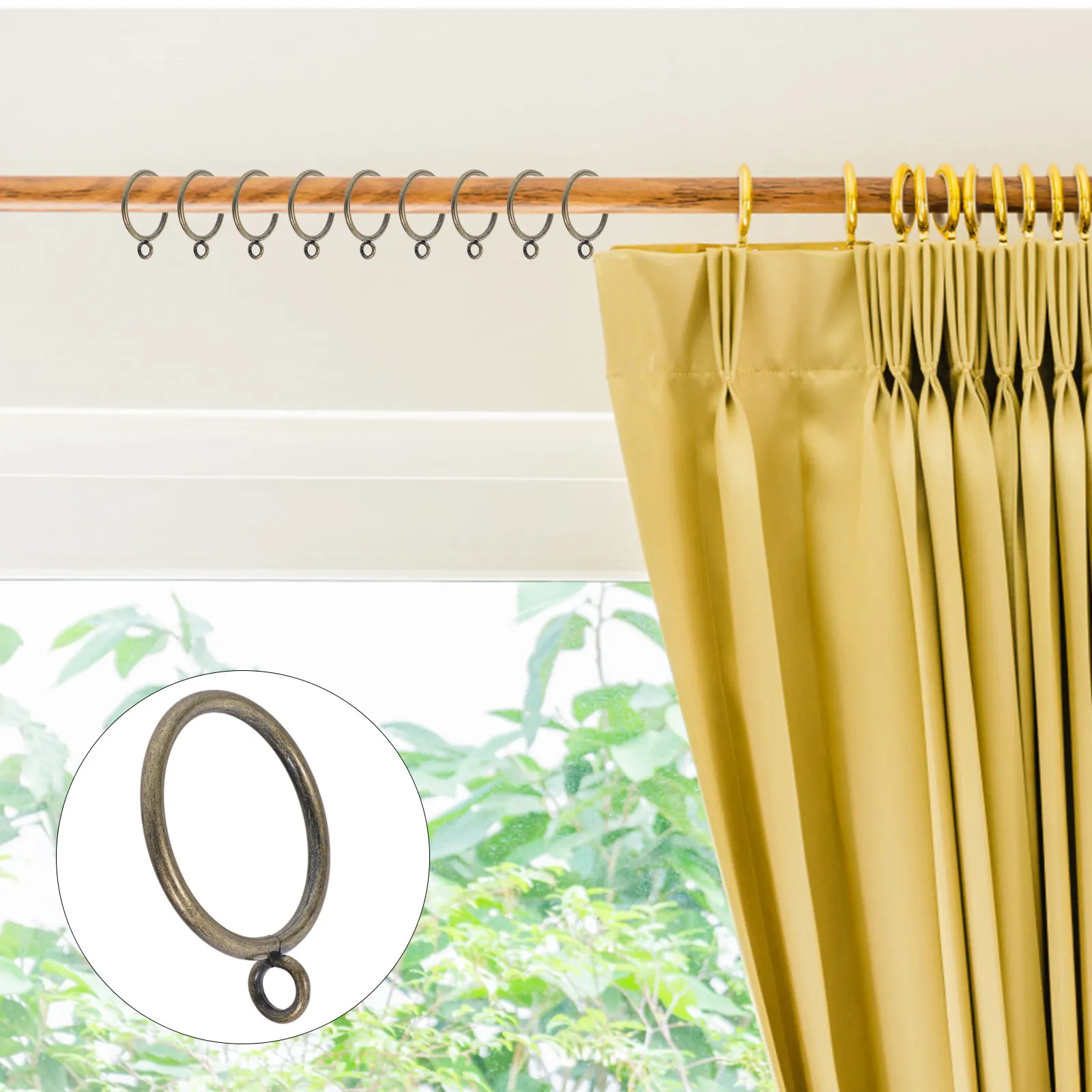 20Pcs Heavy Duty Curtain Eyelet Rings Metal Hanging Rings for Shower and Window Drapes Sturdy Humid Proof Curtain Ring with