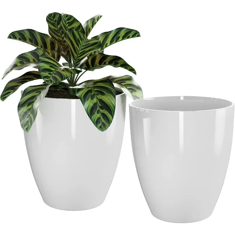 

Plant Pots Set of 2 Pack,10 Inch Plant Pot for Indoor and Outdoor Plants with Drainage Hole