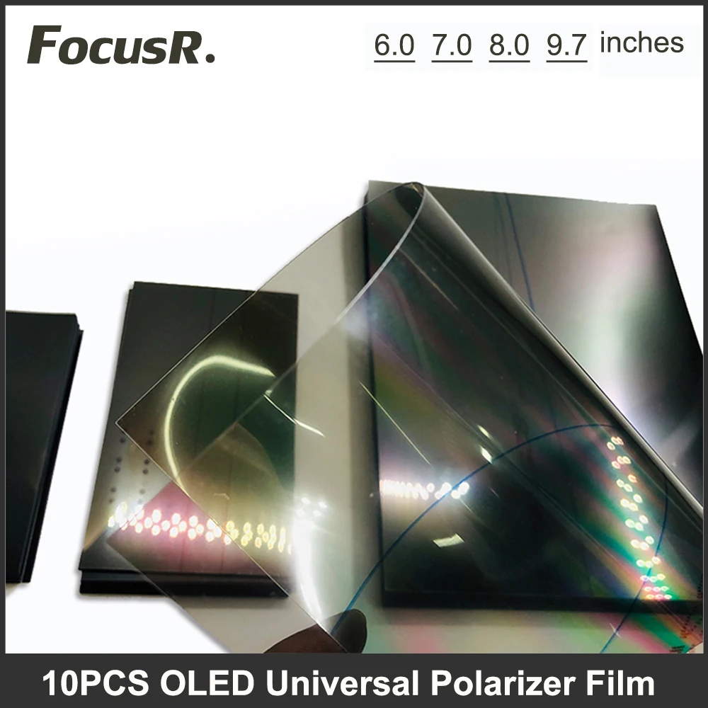 Fogli polarizzatori OLED universali da 10 pezzi per Samsung HUAWEI iPhone iPad schermo LCD diffusore polarizzato parti del filtro della pellicola di