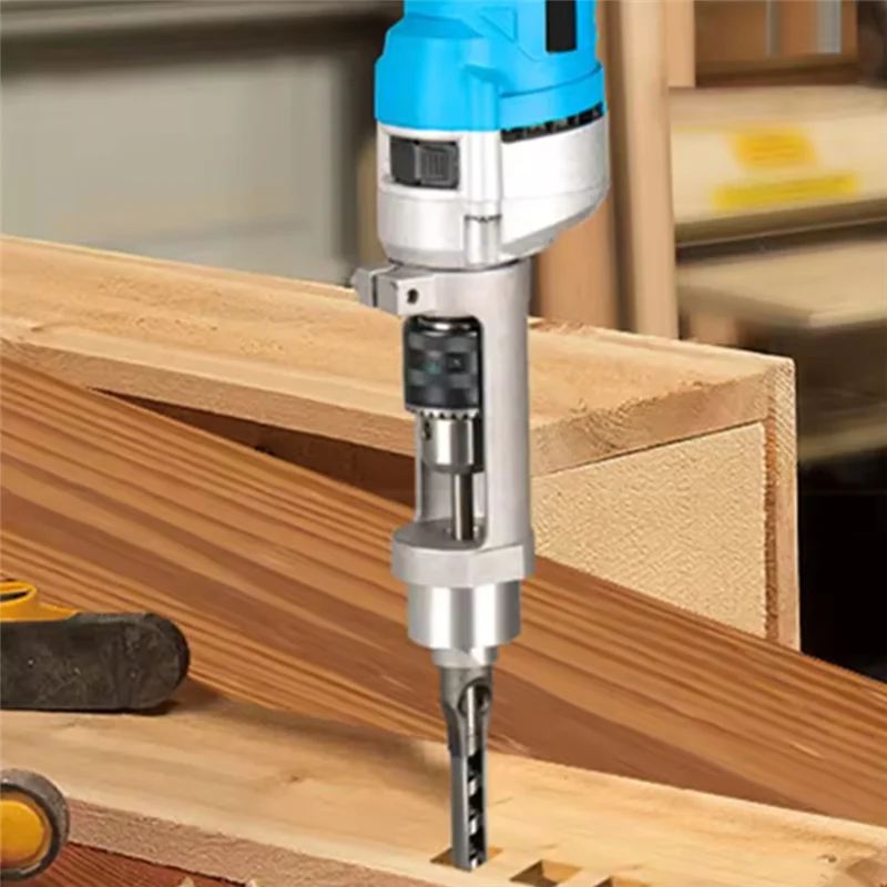 WORTHOWN-Square Hole مثقاب الخشب محول مثقاب الخشب شرائح تثبيت المهنية مرفق المشتركة بت لليد الحفر الكهربائية