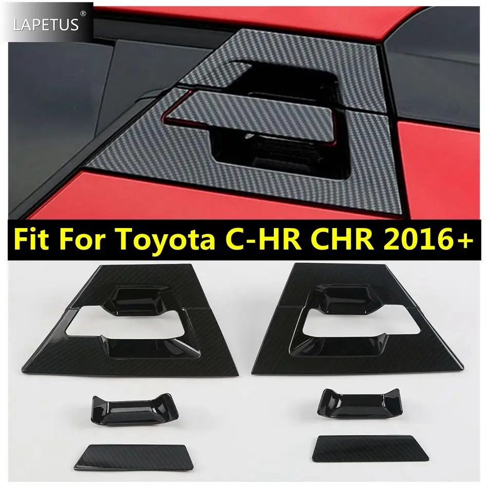 

ABS Chrome / Carbon Fiber Rear Door Side Handle Bowl Catch Decor Sticker Cover Trim Accessories For Toyota C-HR CHR 2016 - 2021