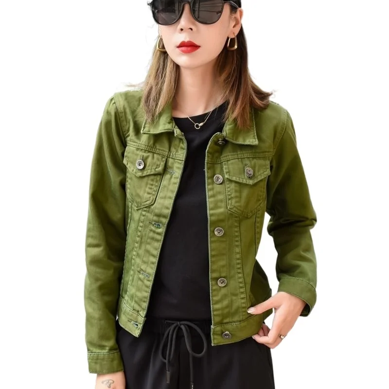 

cotton-containing New short denim jacket Slim spring and autumn female students wear fashionable tops