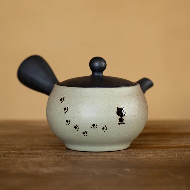 

Japanese Style Garden Style Teapot Handmade Kettle Kung Fu Teapot Tea Ceremony Supplies Teapot 210ml