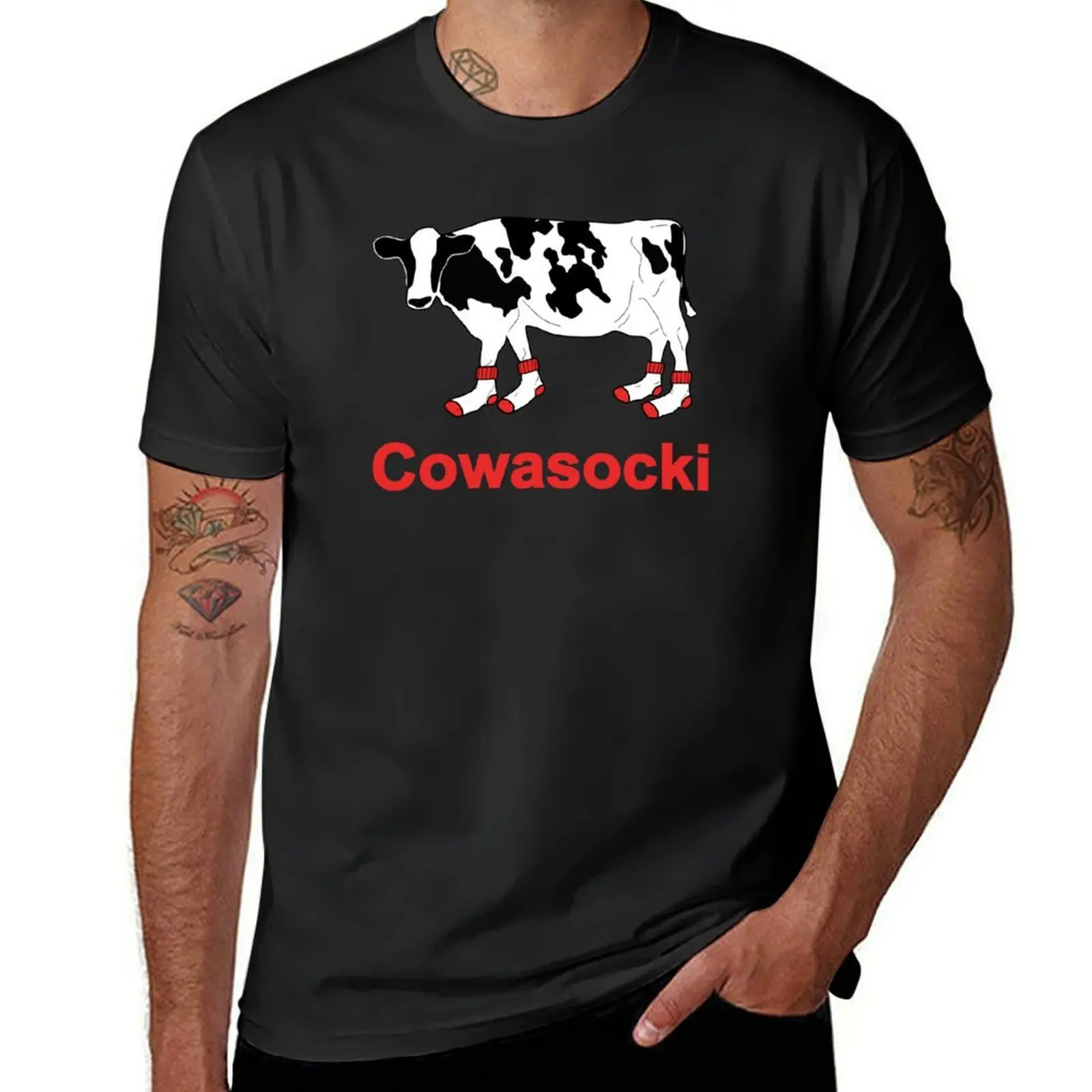 Milk Cow in Socks - Cowasocki Cow A Socky T-Shirt customs design your own customizeds oversizeds designer t shirt men