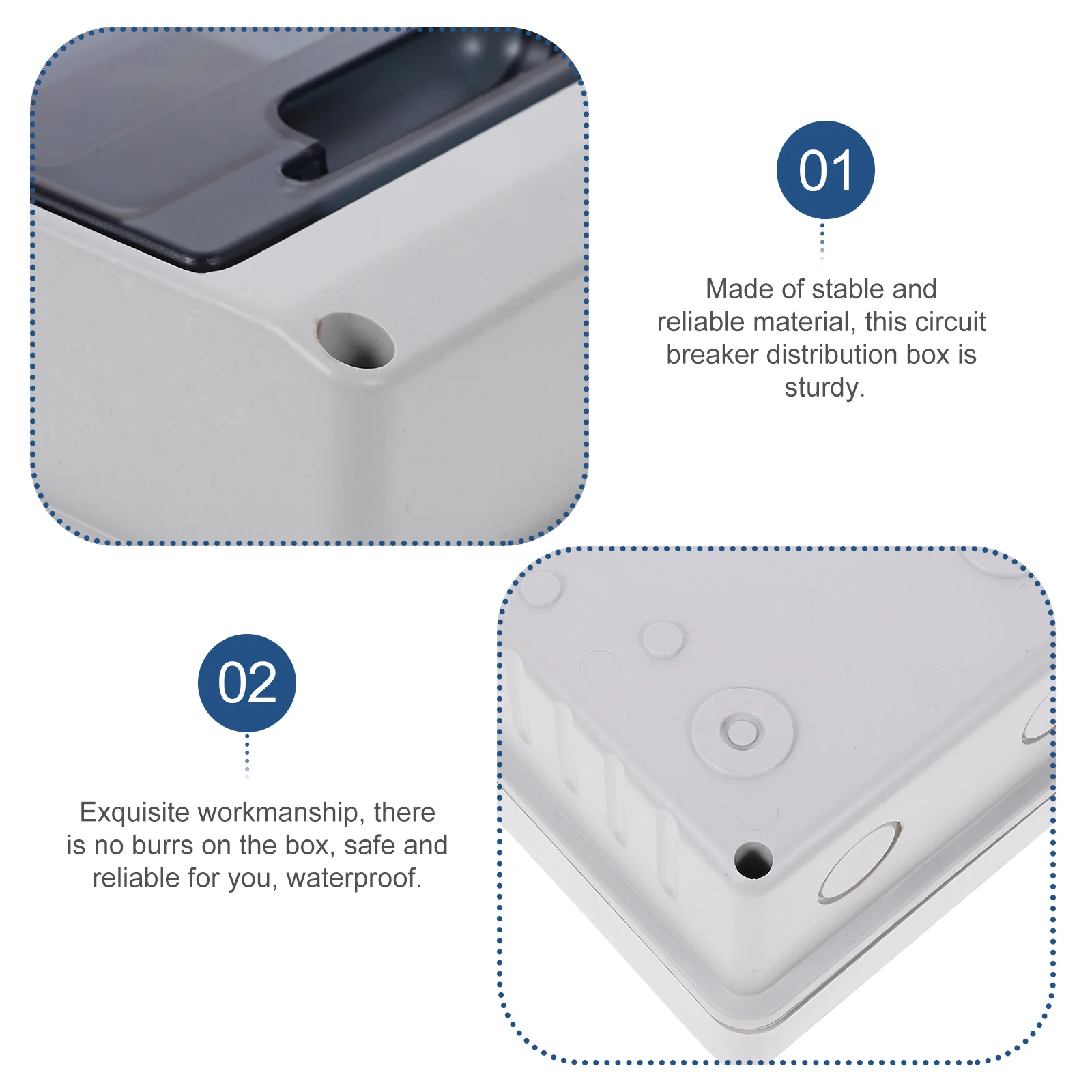 2 Way Distribution Box Circuit Breaker Boxes Weatherproof Electrical Small Plastic Ip
