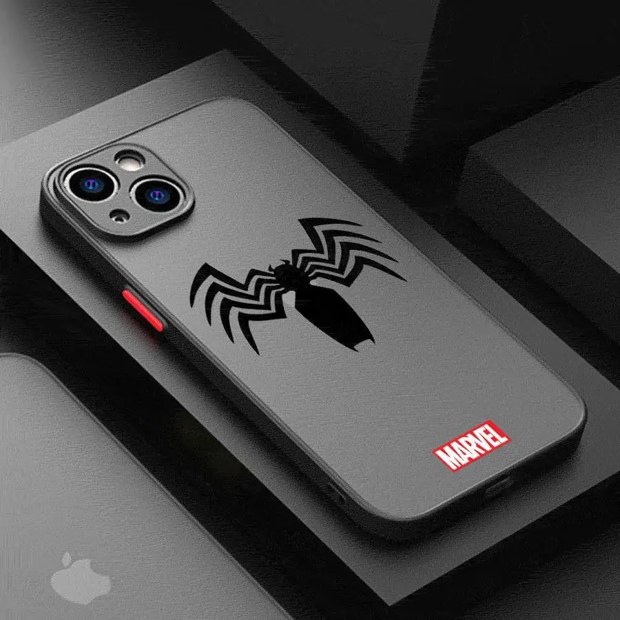 Marvel Spiderman VENOM Custodia per telefono per Apple iPhone 16 11 13 15 12 14 Pro Max 7 XR X XS 13 12 Mini 14 16 Plus 8 Cover opaca