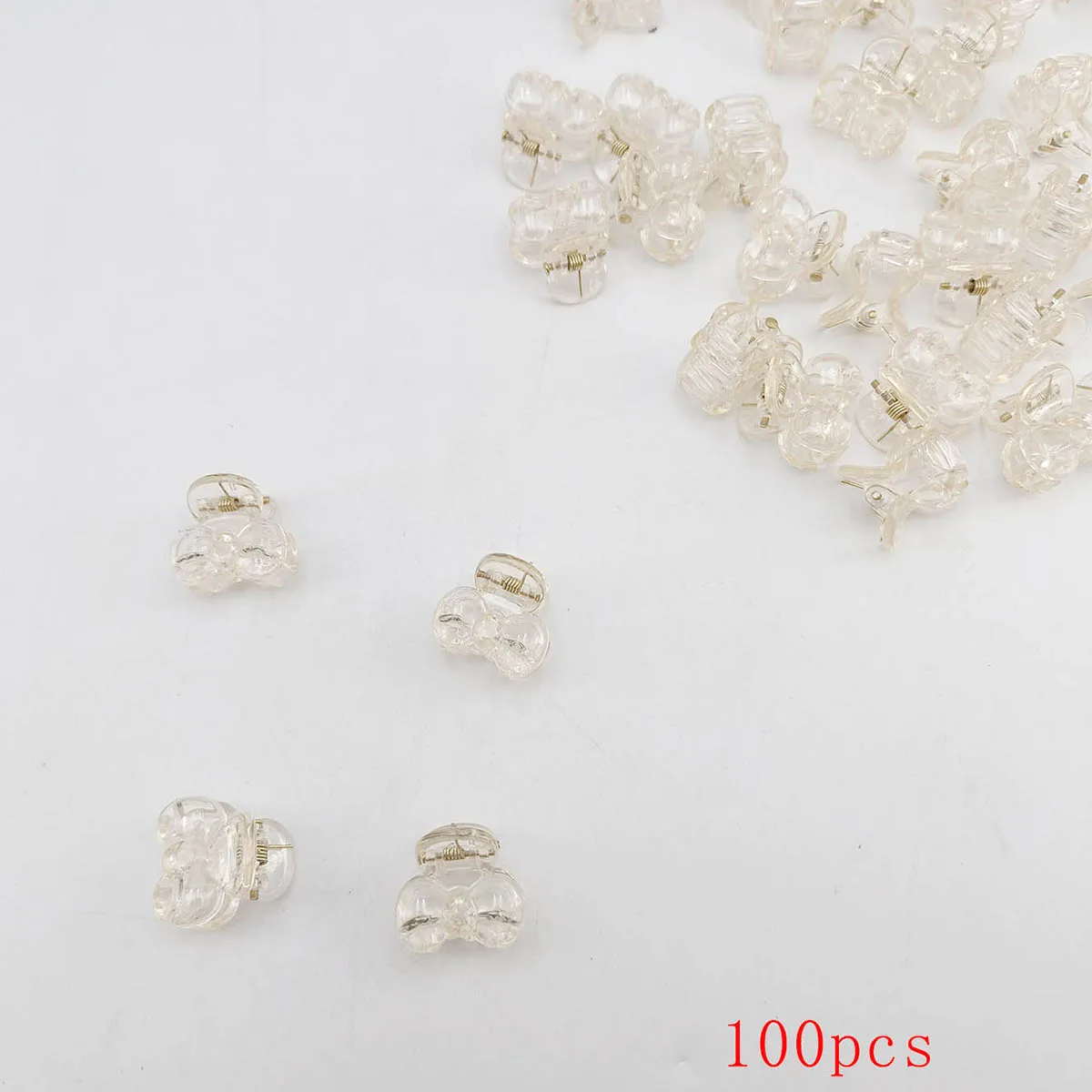 10/20/50/100 PCS Haarklammern für Frauen 2 cm kleiner Bogen Schwarz Braun Transparenter Kunststoff Mini Haarnadel Haarspangen Haarzubehör – Detail 12