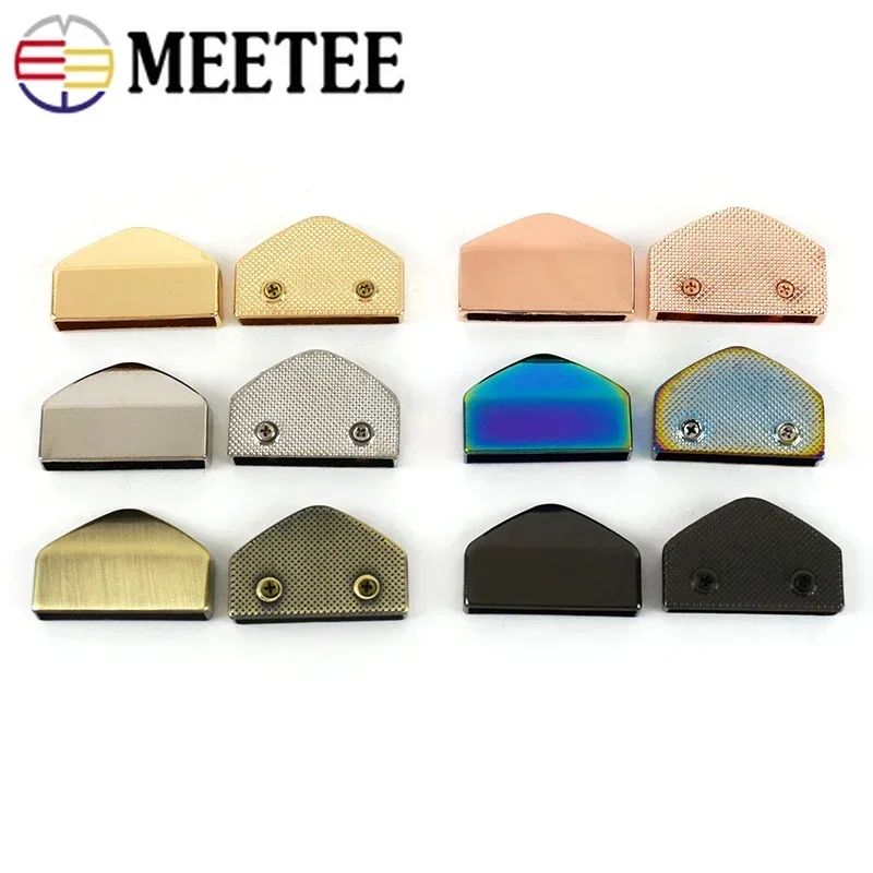 5/10/20Pcs Meetee 25mm Metal Zipper Tail Clips Stopper Screws Handbag Straps End Clasp Cord Lock DIY Hardware Bags Accessories