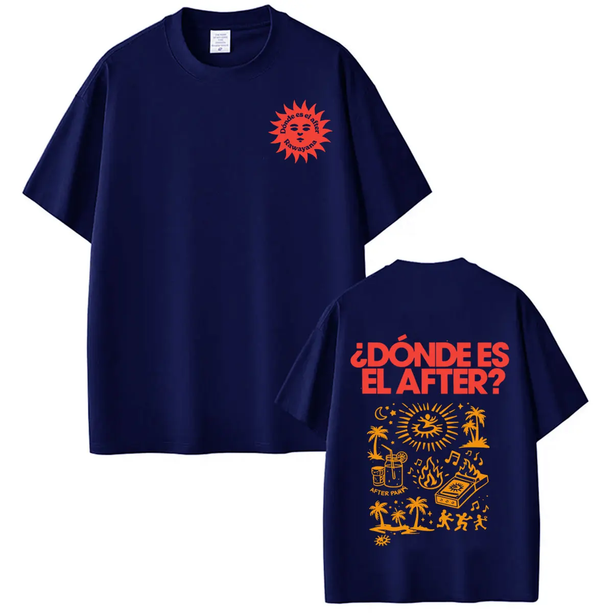 Rawayana: Wo ist das After? Album-Print T-Shirt für Männer und Frauen Ästhetischer Trend T-Shirts Kurzarm Baumwolle Hip-Hop Casual T-Shirts – Detail 7