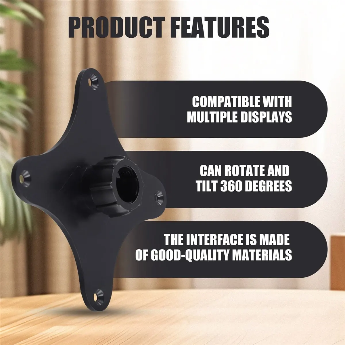 

Portable Monitor Bracket for Vesa 75 Hole Pitch to Cell Phone 17mm Ball Head Sub Screen Touch Monitor Bracket